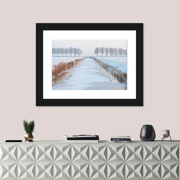 Winter Landscape In Holland Canvas Wall Art