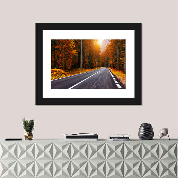 Asphalt Roads In Italian Alps In South Tyrol Canvas Wall Art