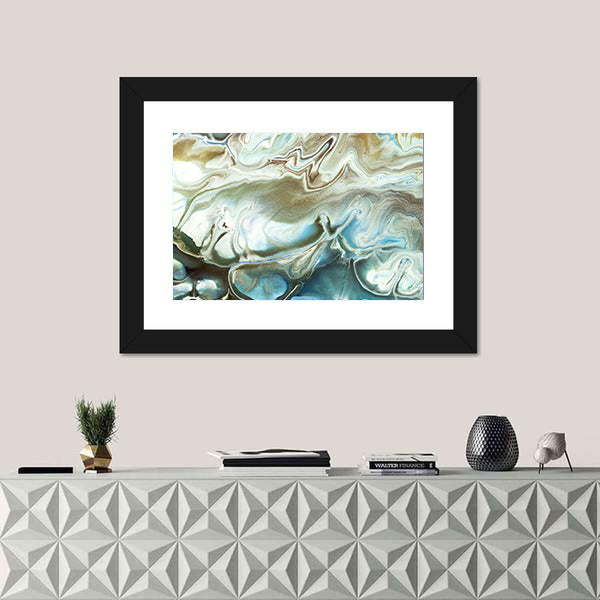 Acrylic Marble Texture with Gold Accents Canvas Wall Art