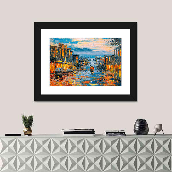 Cable Car In San Francisco Canvas Wall Art