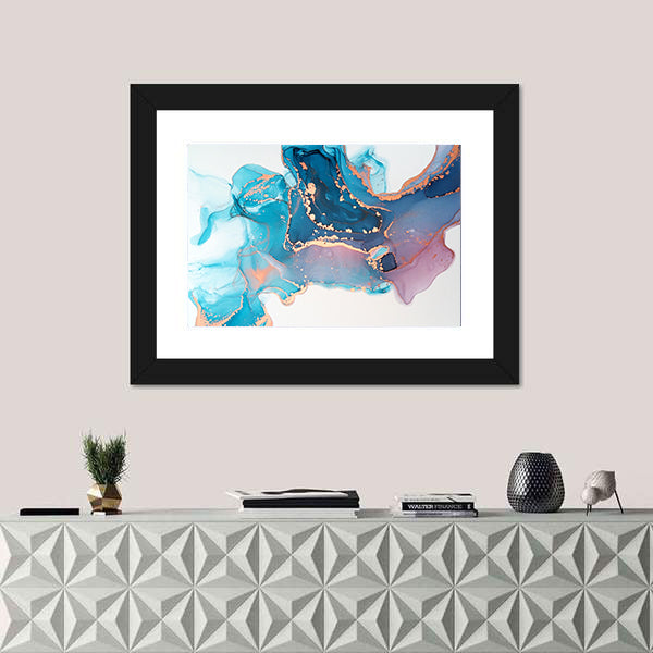 Waterfall Of Fluid Inks Canvas Wall Art