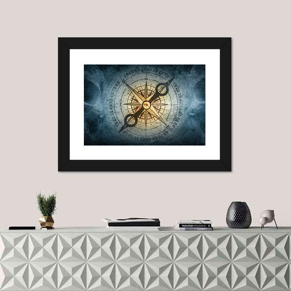 Sailor Skull with Vintage Compass Canvas Wall Art