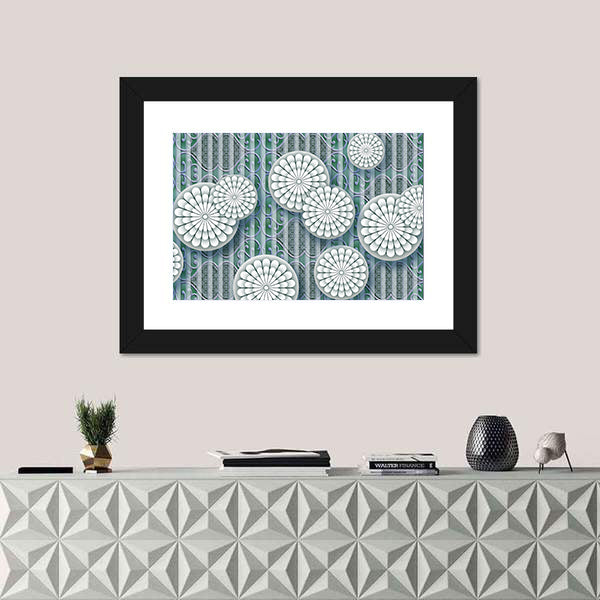 3d White Floral Mural Canvas Wall Art
