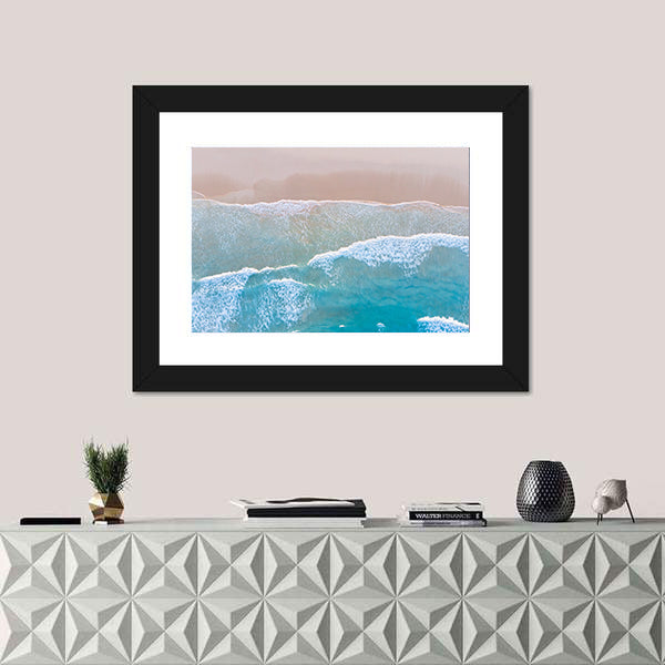 Ocean Beach From Top Canvas Wall Art