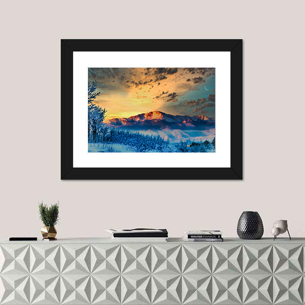 Pikes Peak At Dawn Canvas Wall Art