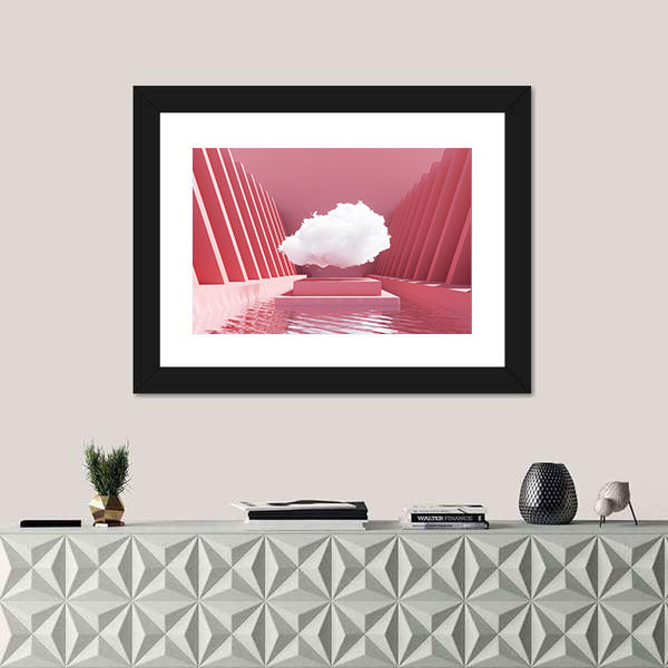 Reflective Pink Pool Abstract Canvas Wall Art