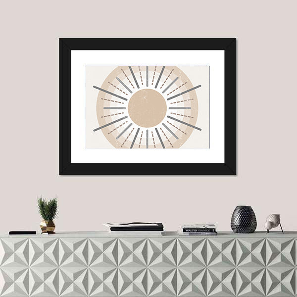 Minimalist Boho Sun Print Canvas Wall Art