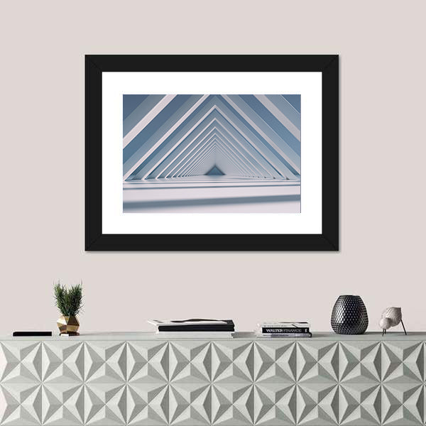Triangular Tunnel Abstract Canvas Wall Art