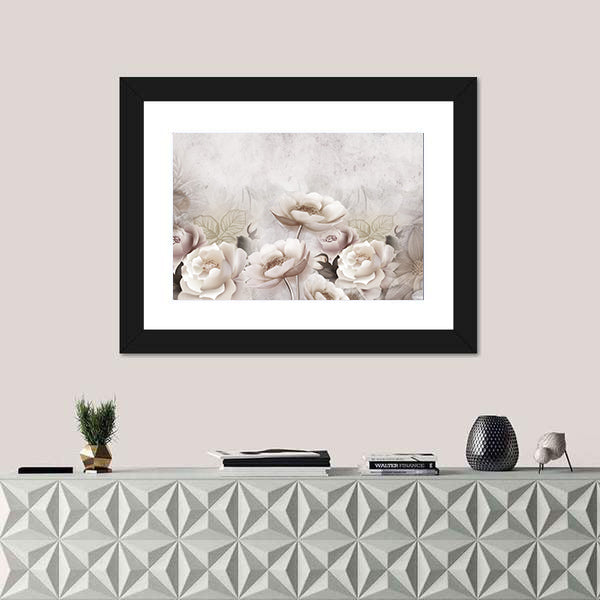 3D Decorative Flowers Canvas Wall Art