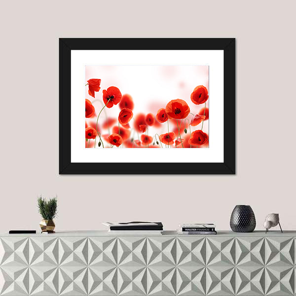 Poppy Flowers Field Canvas Wall Art