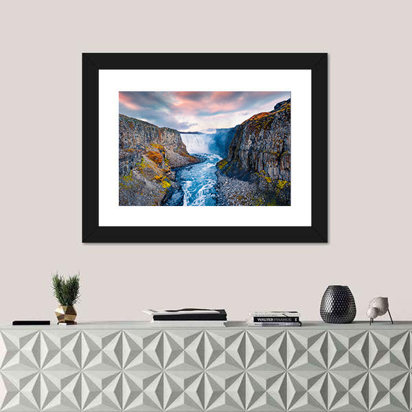 Dettifoss Waterfall In Iceland Canvas Wall Art
