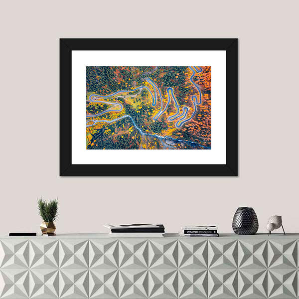 Aerial View Of Maloya Pass In Switzerland Canvas Wall Art