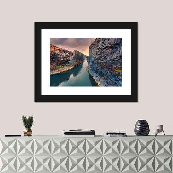 Studlagil Canyon In Iceland Canvas Wall Art