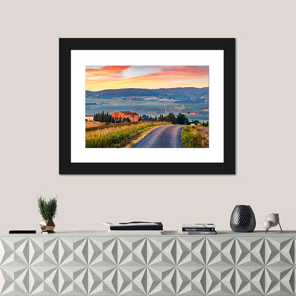 Tuscanian Country Road Canvas Wall Art