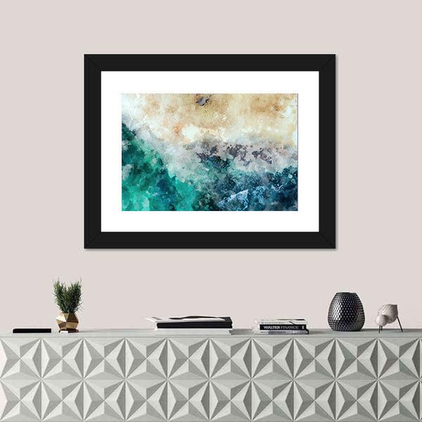 Ocean And Beach Abstract Canvas Wall Art