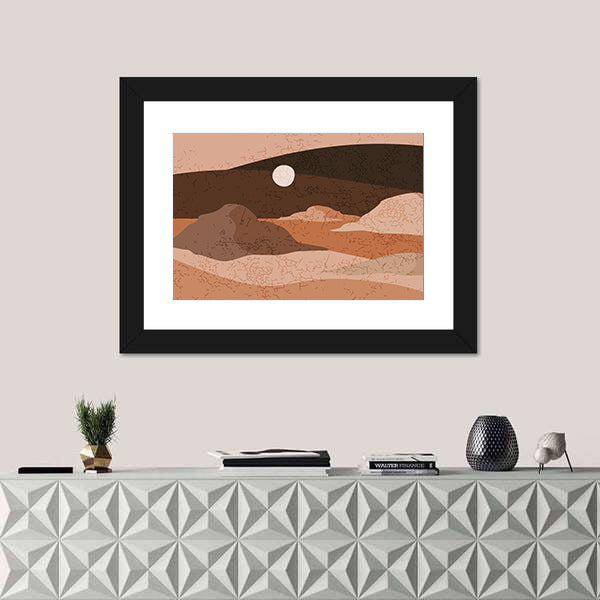 Minimal Desert Landscape Canvas Wall Art