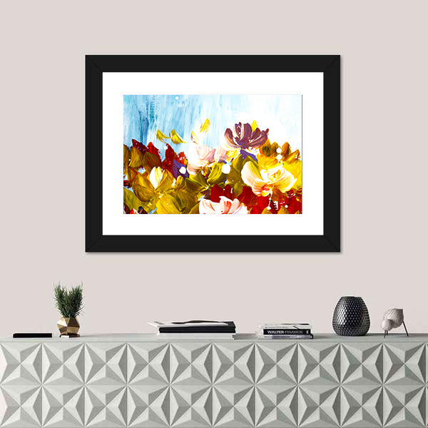 Colorful Abstract Flowers Canvas Wall Art