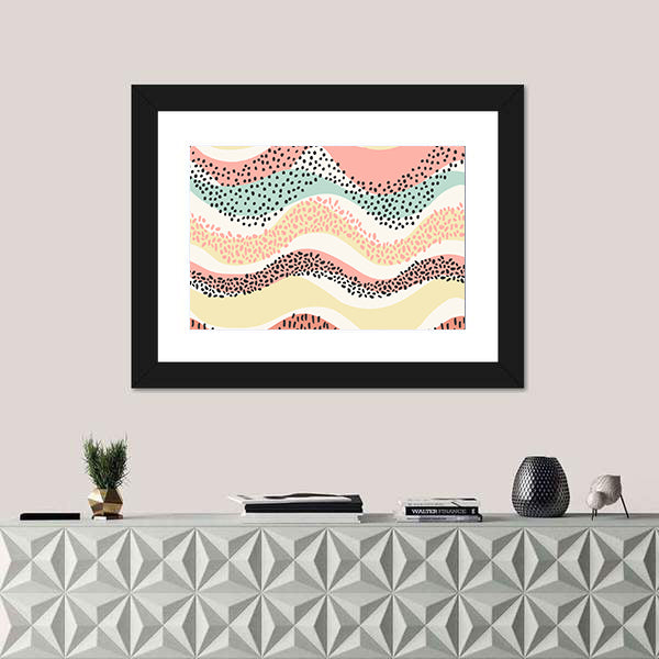 Layered Wavy Pattern Canvas Wall Art