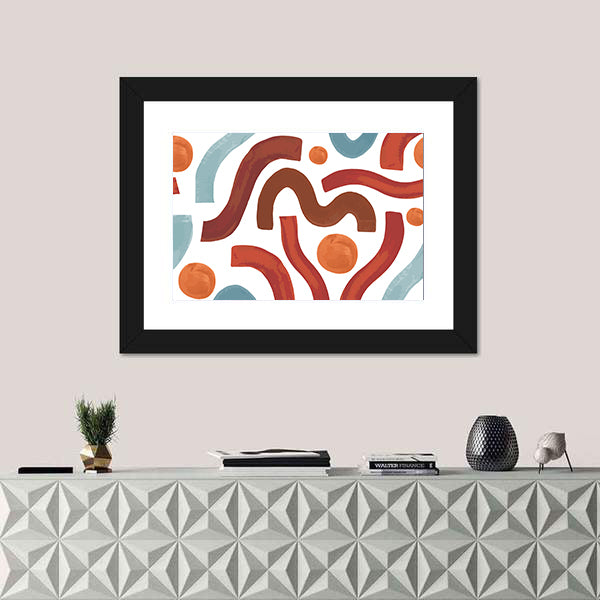 Geometric Shapes Seamless Pattern Canvas Wall Art