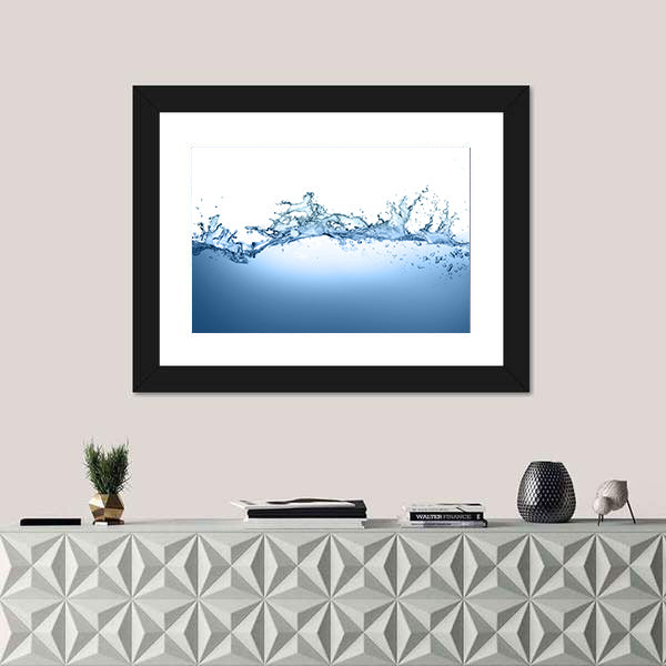 High-speed Water Splash with Bubbles Canvas Wall Art