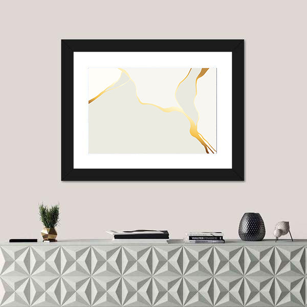 Marble Veining with Gold Accents Canvas Wall Art