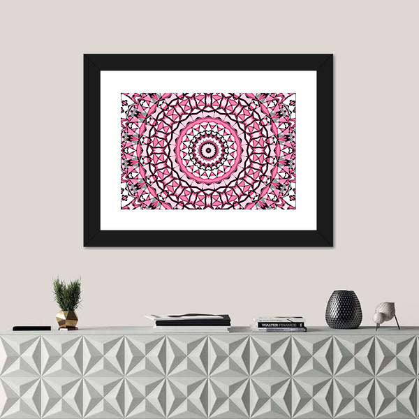 Round Mandala Pattern Canvas Wall Art