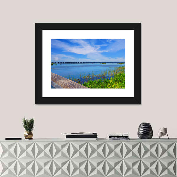 Meaher State Park Causeway Bridge Over Mobile Bay Canvas Wall Art