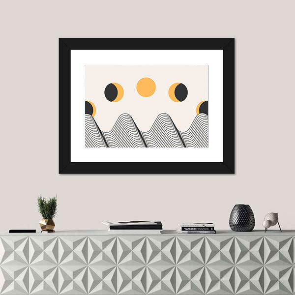 Minimalist Moon Cycle Canvas Wall Art