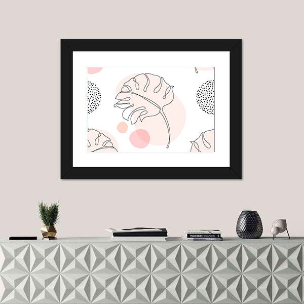 Tropical Monstera Leaf Silhouette Canvas Wall Art