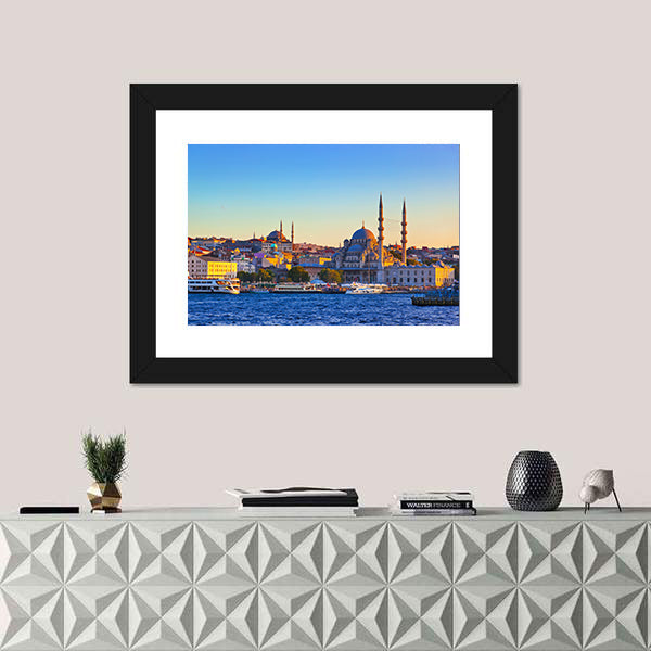 Istanbul Cityscape At Sunset Canvas Wall Art