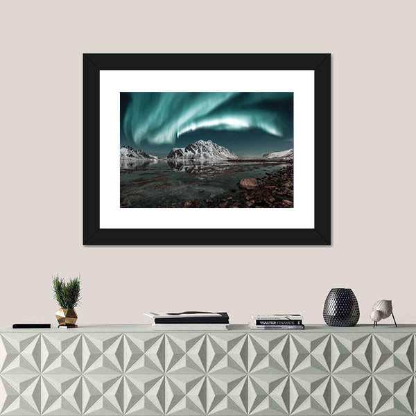 Northern Lights Over Lofoten Canvas Wall Art