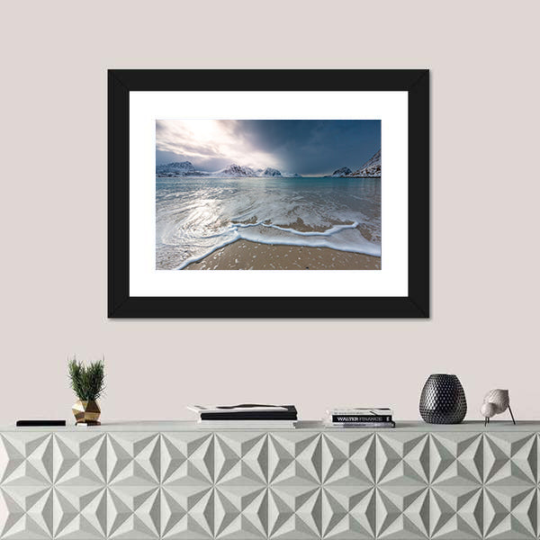 Haukland Beach Lofoten Norway Canvas Wall Art