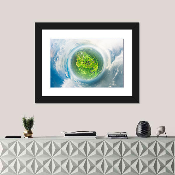 Small Planet Concept From Space Canvas Wall Art