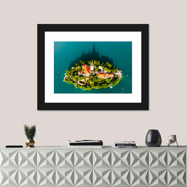 Lake Bled With Assumption Of Maria Church Slovenia Canvas Wall Art