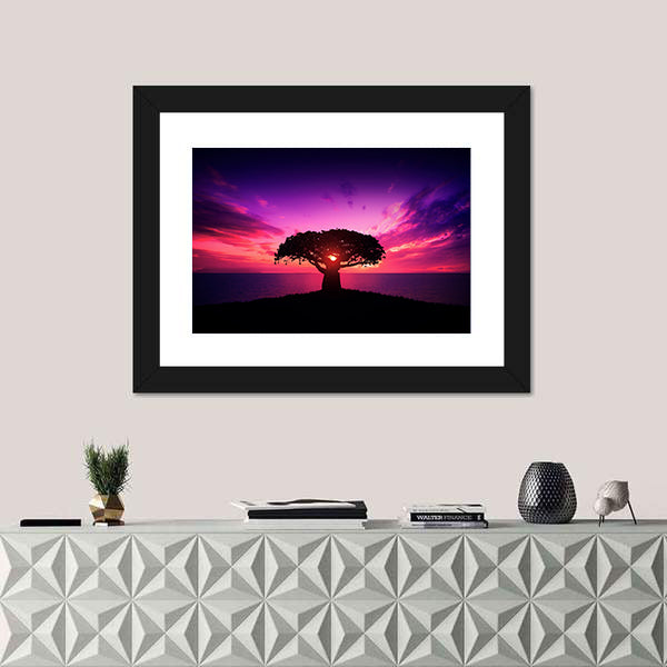 Baobab Tree at Sunset Canvas Wall Art