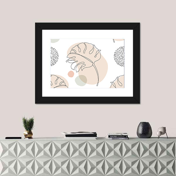 Seamless Monstera Leaf Pattern Canvas Wall Art