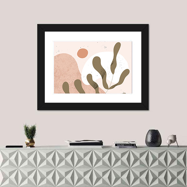 Geometric Leaf Shapes Canvas Wall Art