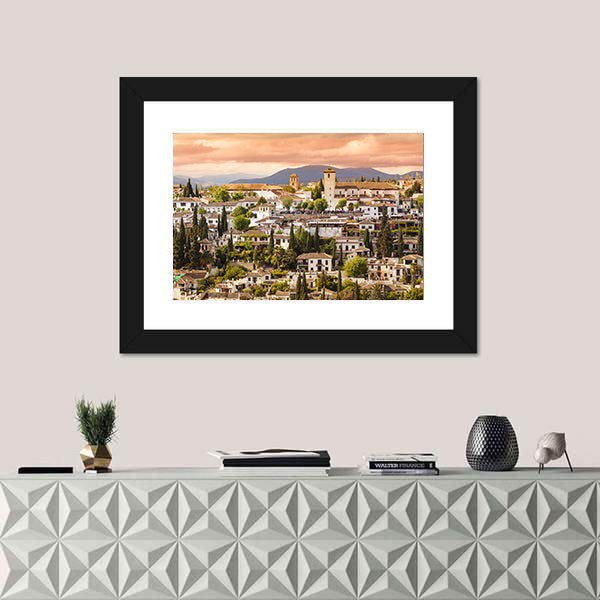 Sunset Over Granada Canvas Wall Art