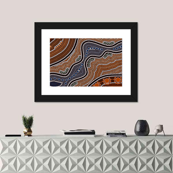 Dotted Style River Canvas Wall Art