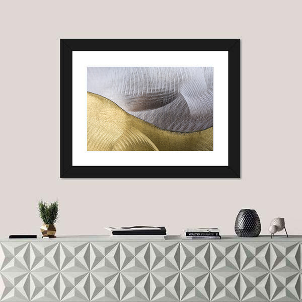 Gold and Silver Abstract Waves Canvas Wall Art
