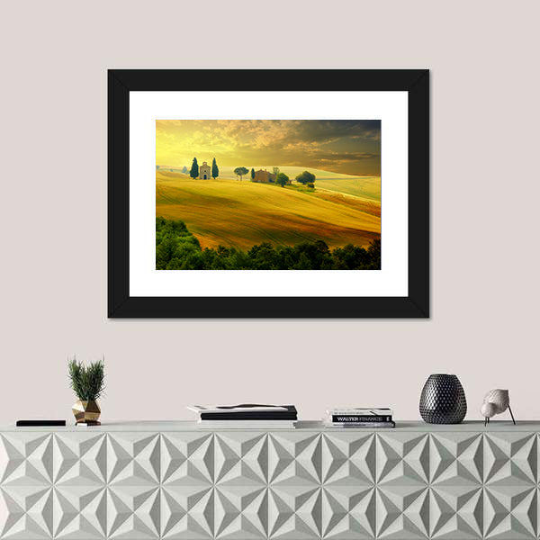 Tuscany At Sunset Canvas Wall Art