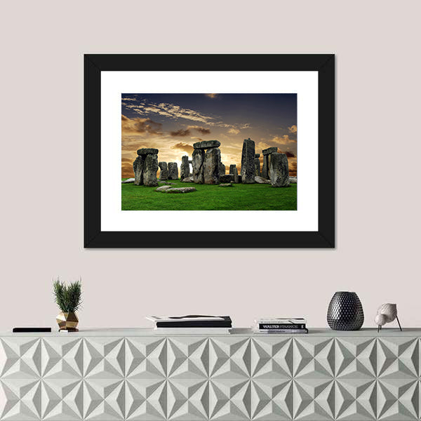 Stonehenge at Sunset Canvas Wall Art