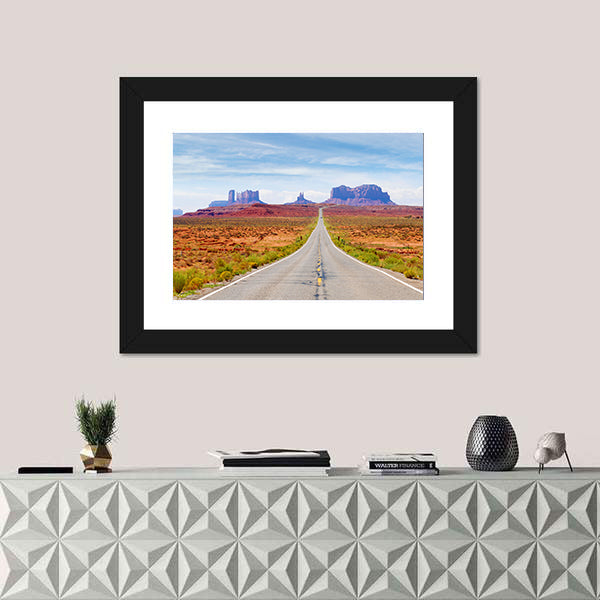 U.s. Route 163 Through Monument Valley Canvas Wall Art