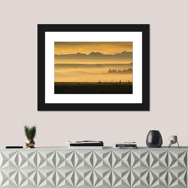 Sunrise Over The Alps In Bavaria Germany Canvas Wall Art