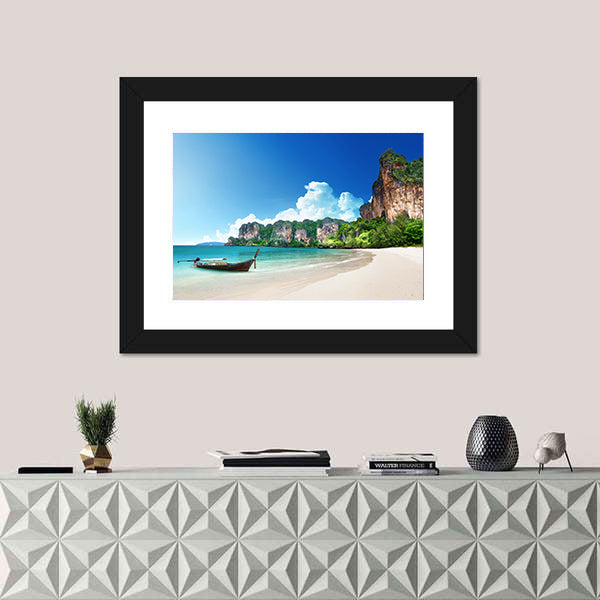 Railay Beach In Krabi Thailand Canvas Wall Art