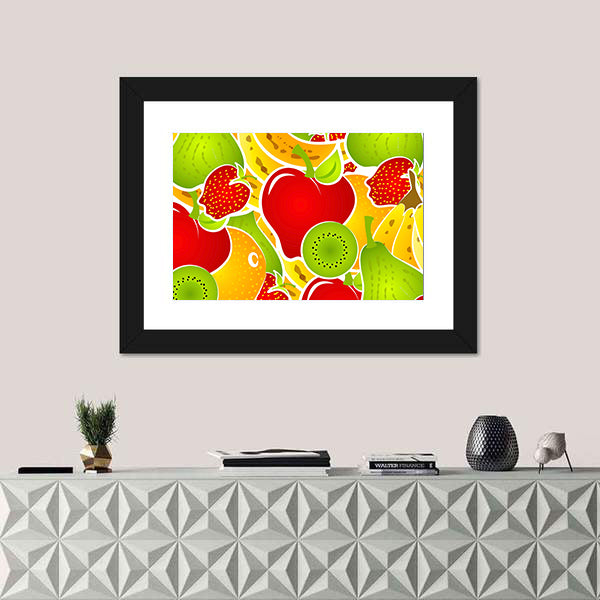 Healthy Fruit Illustration Canvas Wall Art