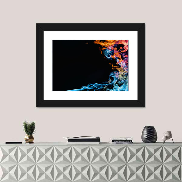 Fire And Smoke Abstract Canvas Wall Art