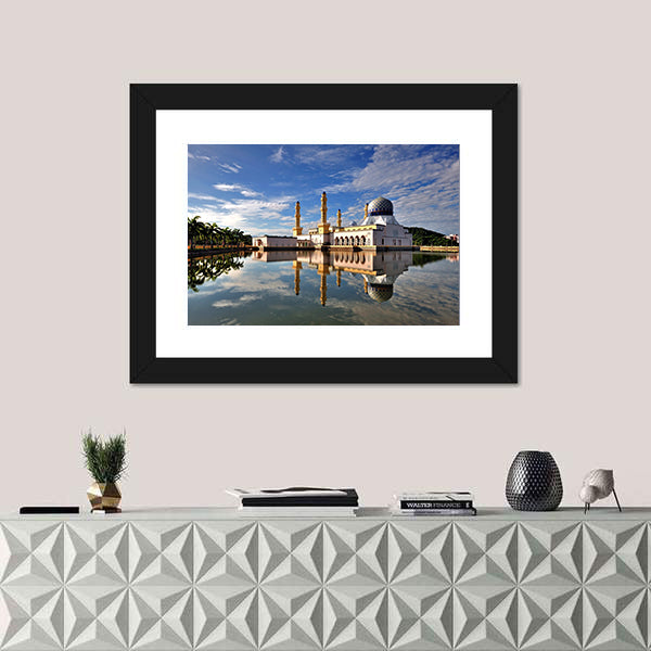 Floating City Mosque In Kota Kinabalu Sabah Borneo Canvas Wall Art
