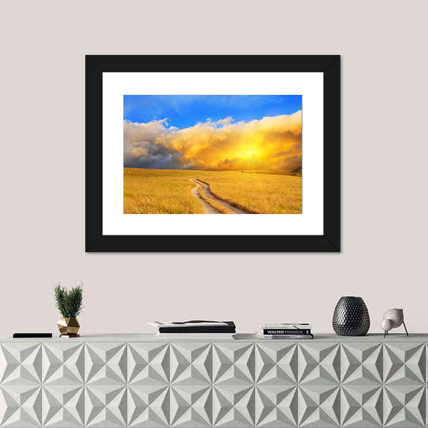 Sunrise Over the Meadow Canvas Wall Art
