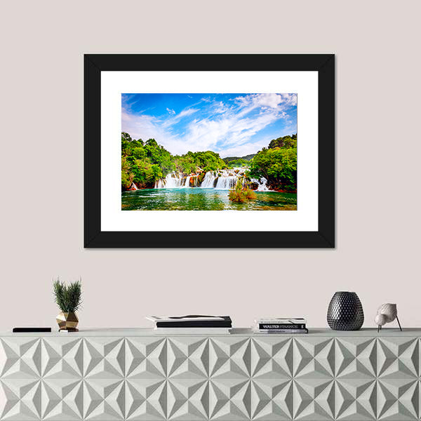 Waterfall In Krka National Park Canvas Wall Art